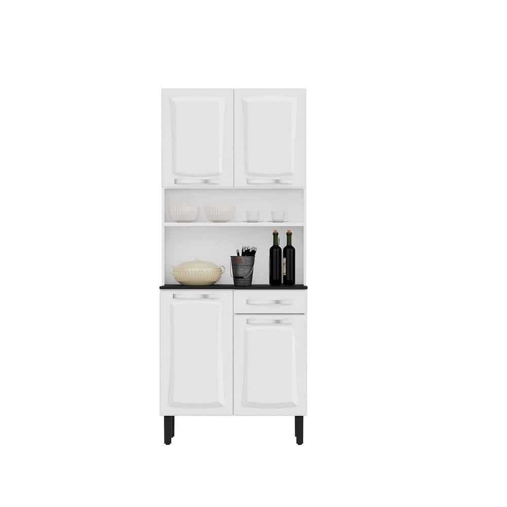 Kit de Cozinha Compacta Branca em Aço 4 porta 1 Gaveta Pratika