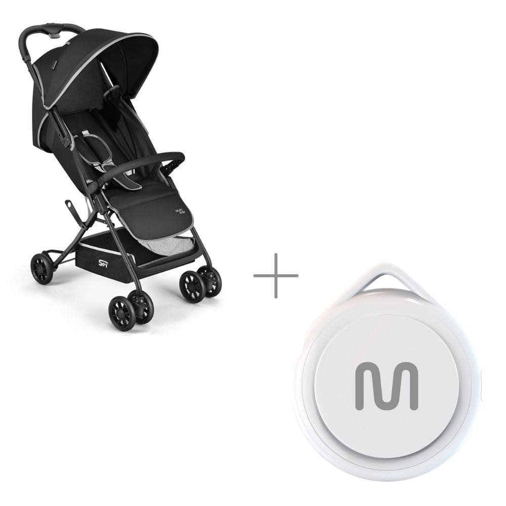 Kit Carrinho De Bebe Compacto Multikids Spy 0-15kg + Rastreador Bluetooth Multi MTag - BB4241K