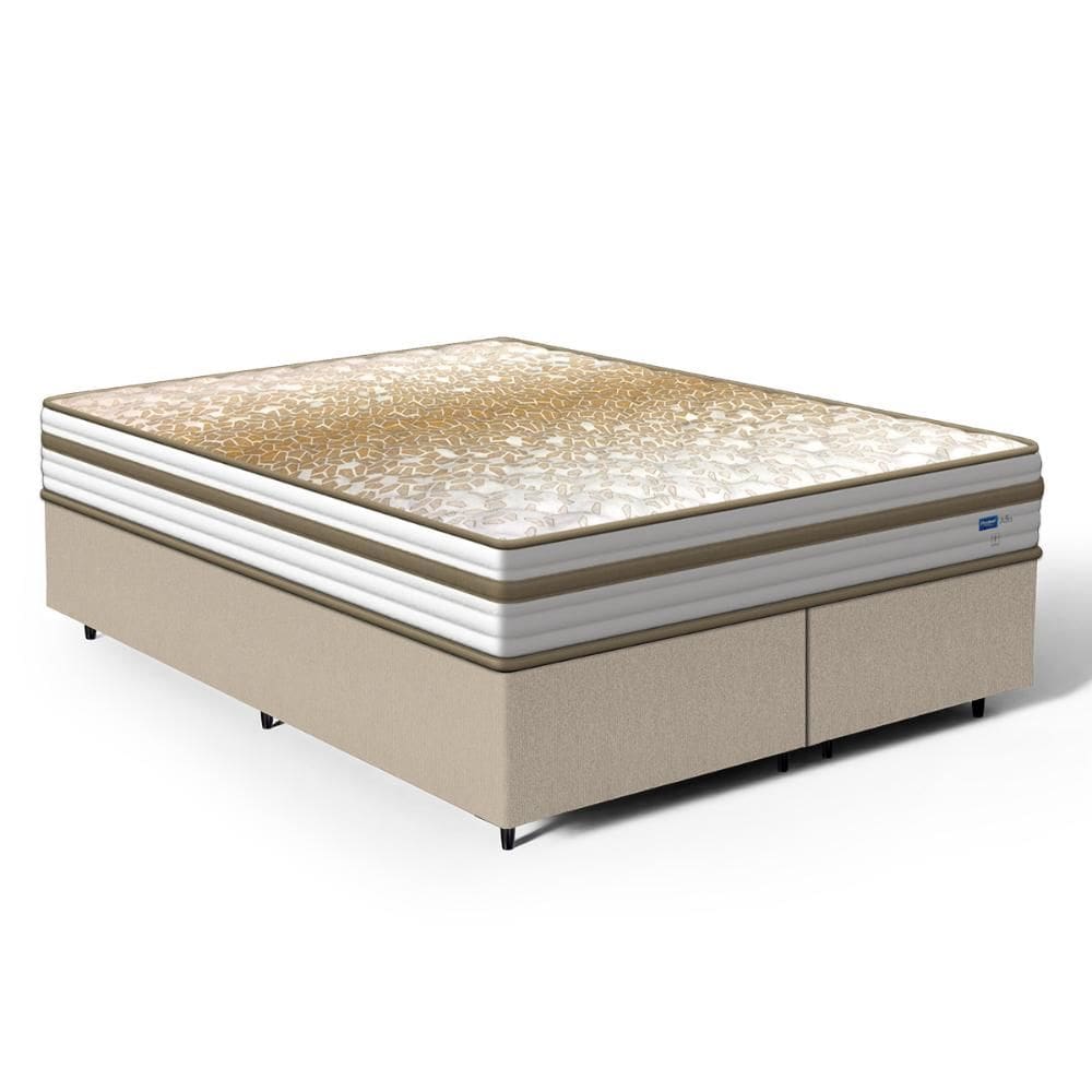 Cama Box com Colchão de Molas Ensacadas Double Face Pillow Euro Alfa Probel Queen 158cm