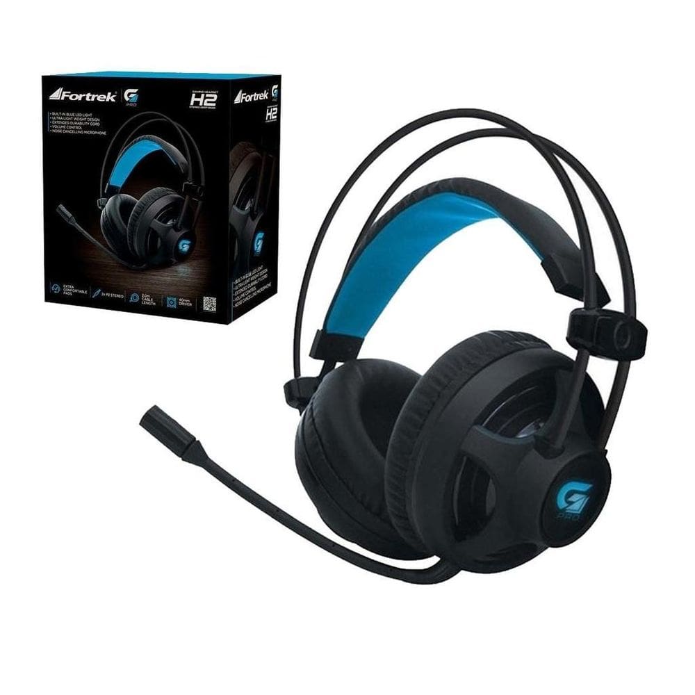 Headset Fone Ouvido Gamer Fortrek Pro H2 Com Led Azul