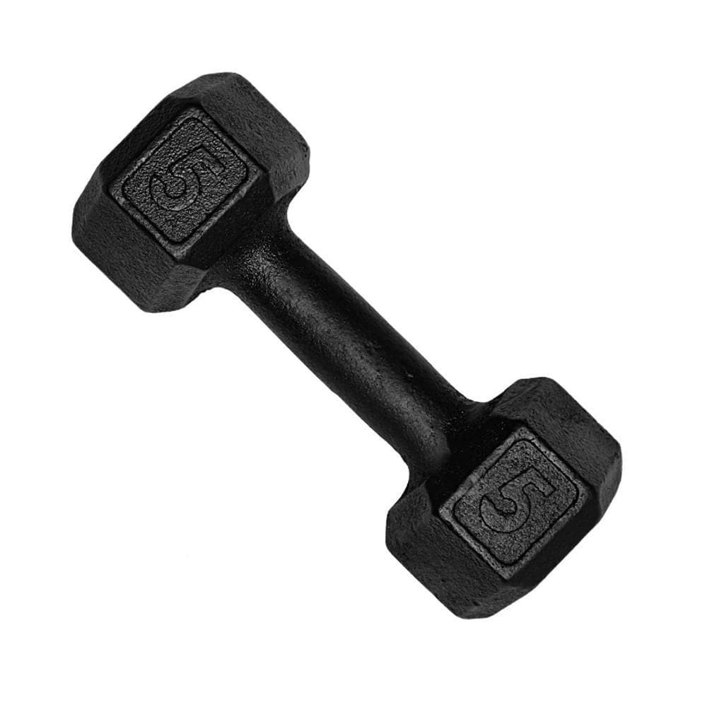 Halter Sextavado Dumbell Pintado 5Kg Academia Treino Ferro