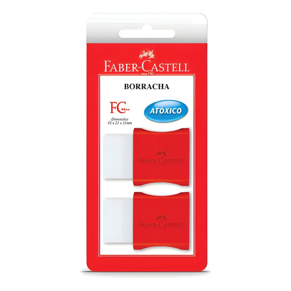 Borracha Plástica Max Faber Castell Branca Cartela C/ 2 Un