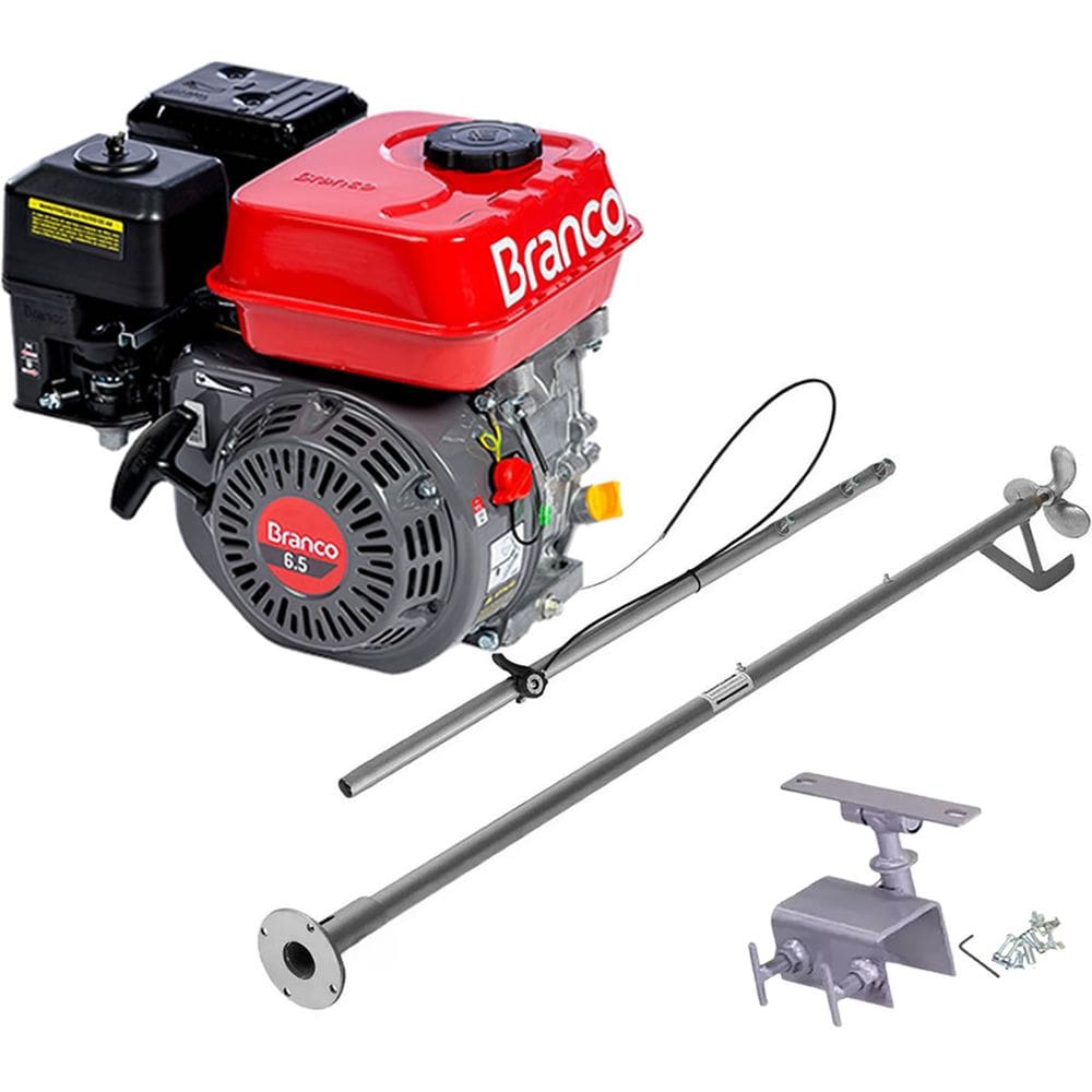 Motor Barco Branco 6,5Cv 4t Popa E Rabeta Completa 1800mm luxo