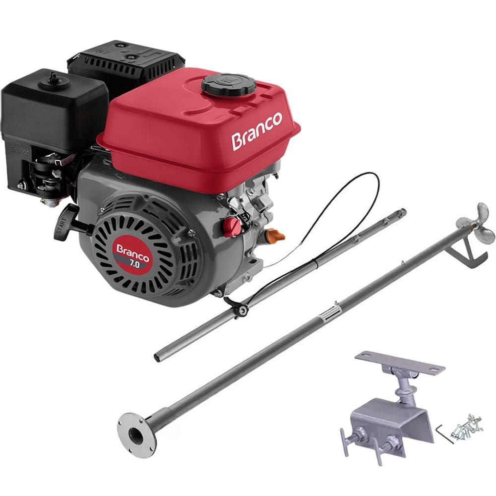 Motor Barco Branco 7Cv 4t Popa E Rabeta Completa 1800mm luxo