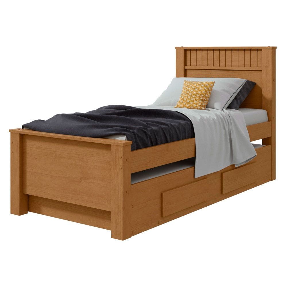 Bicama Solteiro 2 Gavetas MDF Athenas Moveis Lopas