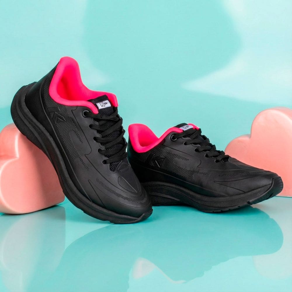 Tênis Infantil Menina Kidy K360 Energy Preto Escolar Conforto Anatômico Macio Antiderrapante