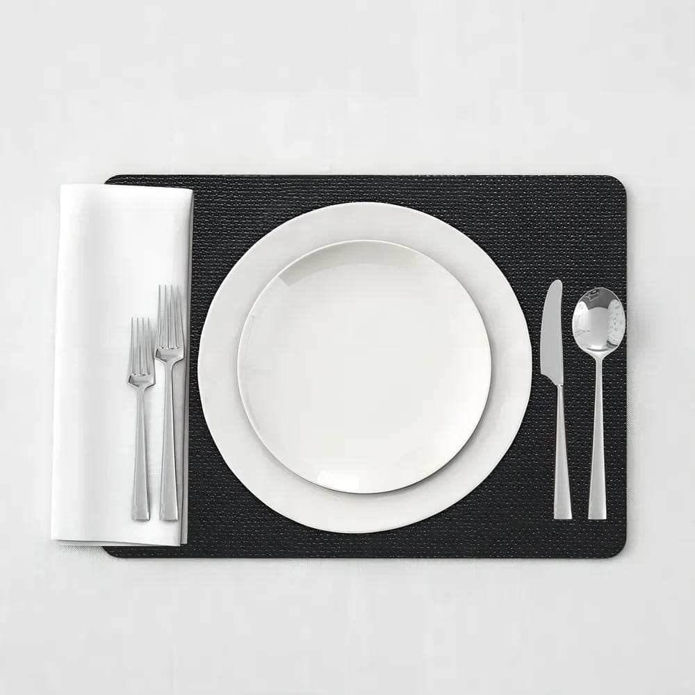 2X 6 Jogo Americano Preto Impermeável 29 X 44Cm - Id Decor