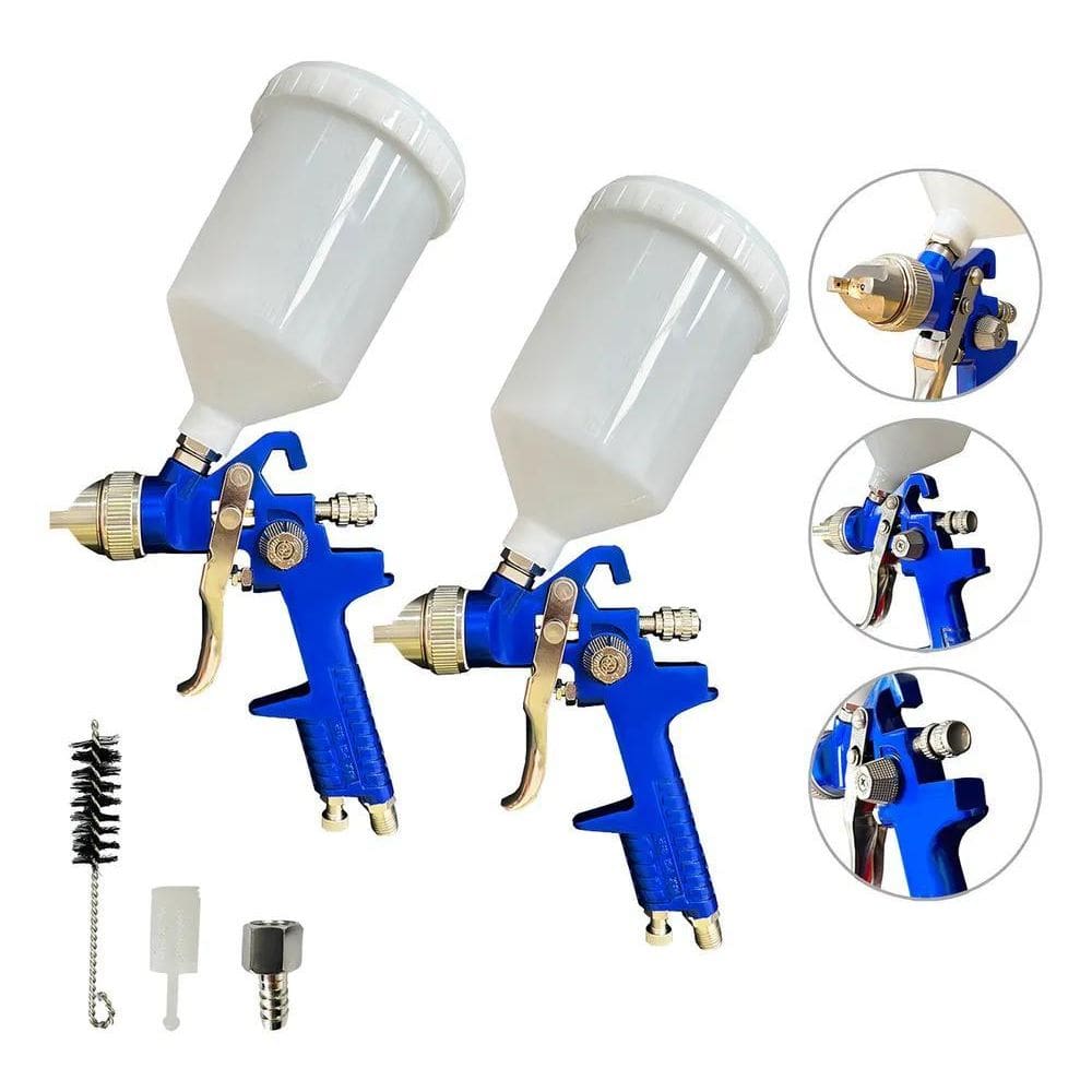 2X 2 Pistolas De Pintura Hvlp Bico 1.4Mm