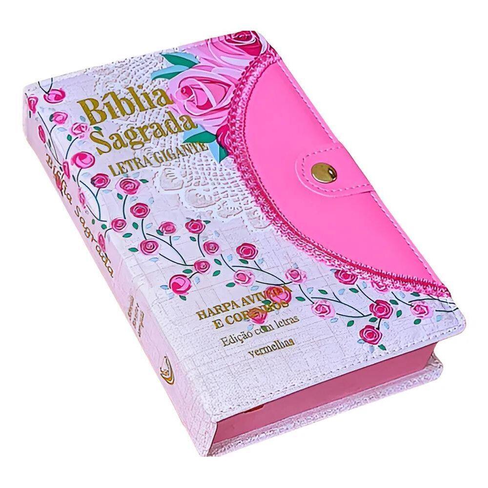 2X Bíblia Sagrada Com Harpa Letra Gigante Com Harpa Feminin