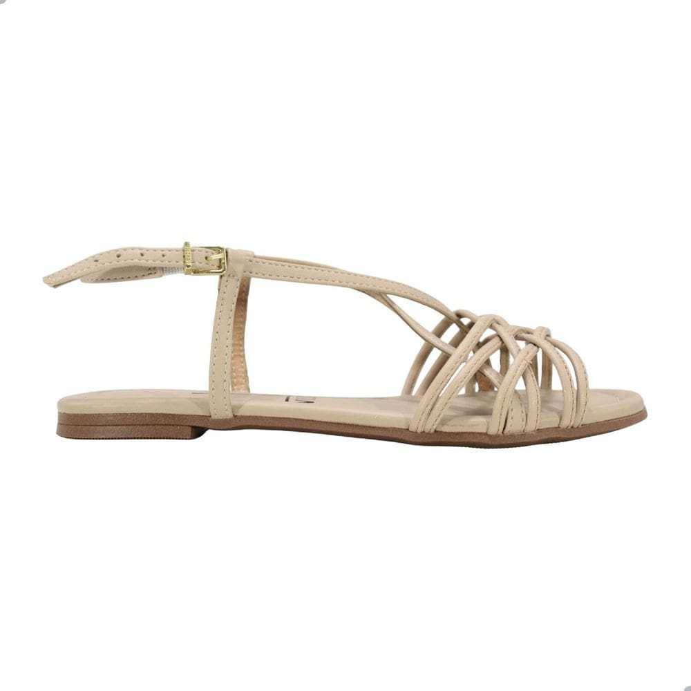 Sandália Rasteira Vizzano Pelica Bege