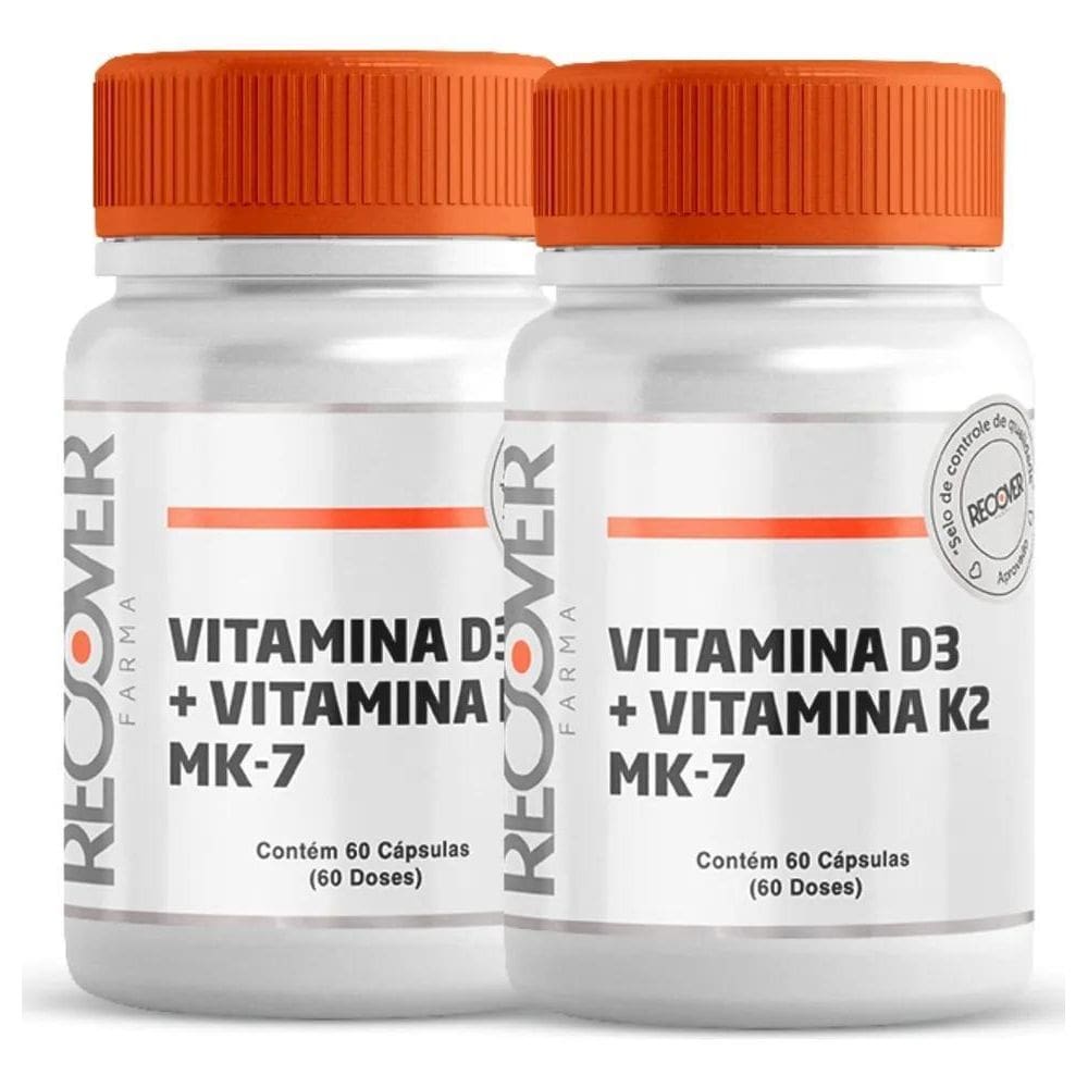 2X Kit 2X Vitamina D3 + Vitamina K2 Mk-7 - 60 Cápsulas Sabor