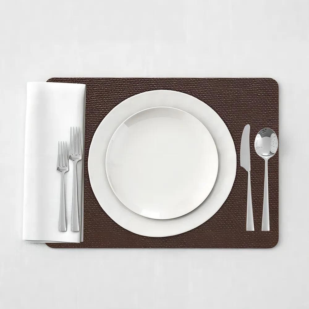 6 Jogo Americano Marrom Impermeável 29 X 44Cm - Id Decor