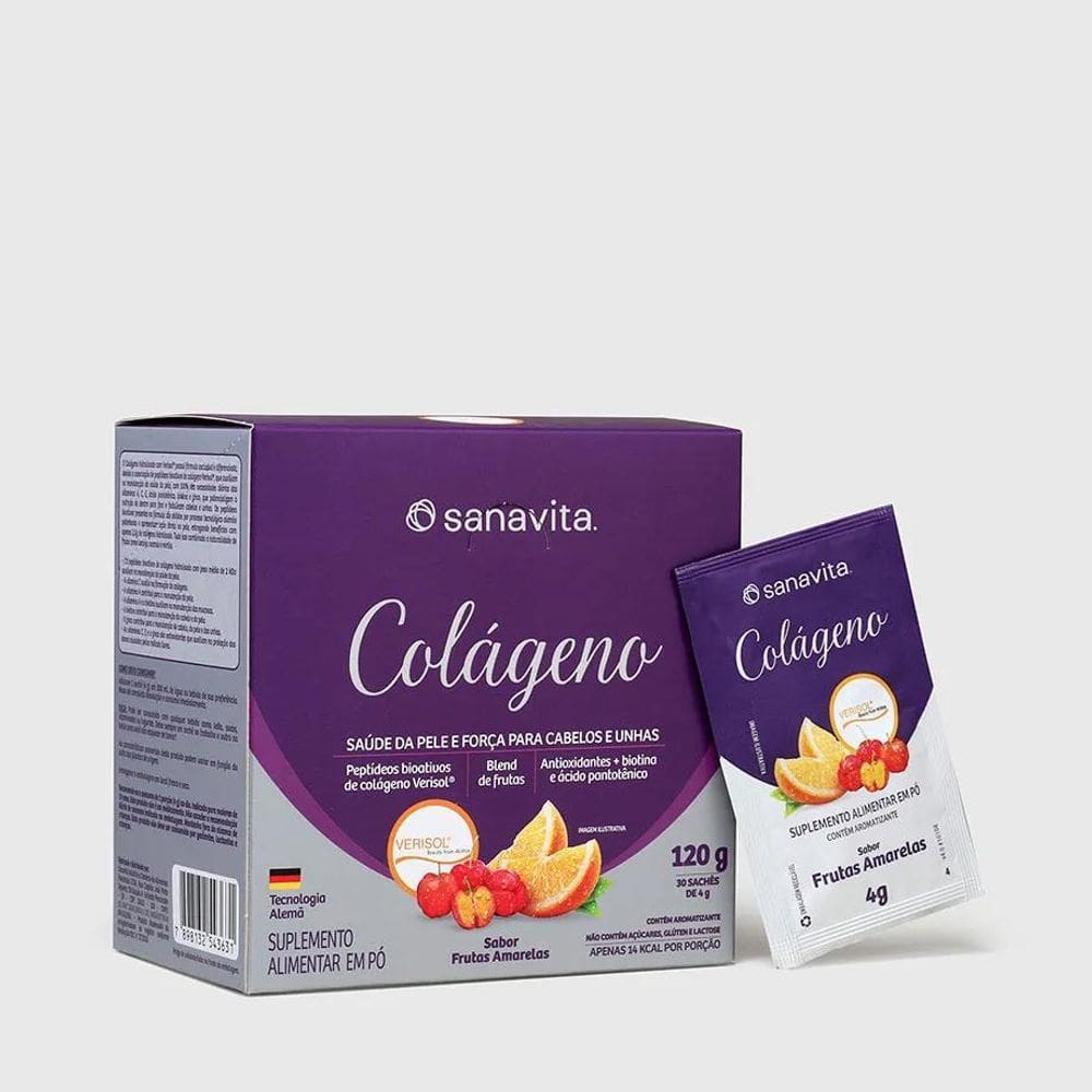 2X Colágeno Verisol 30 Sticke De 4G Frutas Amarelas - Sanavi