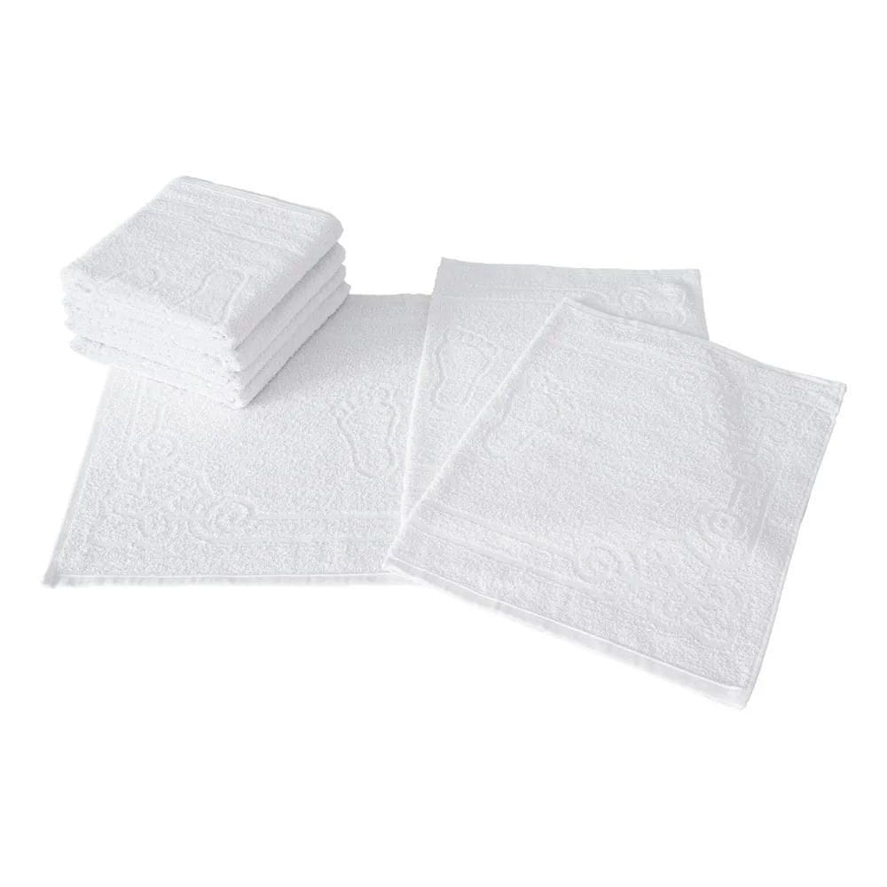 2X Toalha Chão Piso Banheiro Branca Hotel Pousadas Motel 05