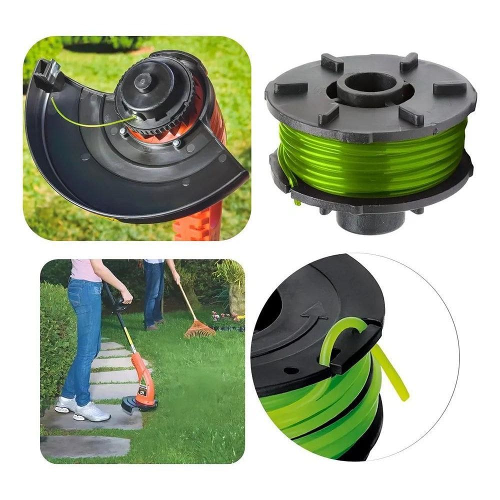 2X Carretel Com Fio De Nylon 1,8Mm 8M Para Cortador De Grama