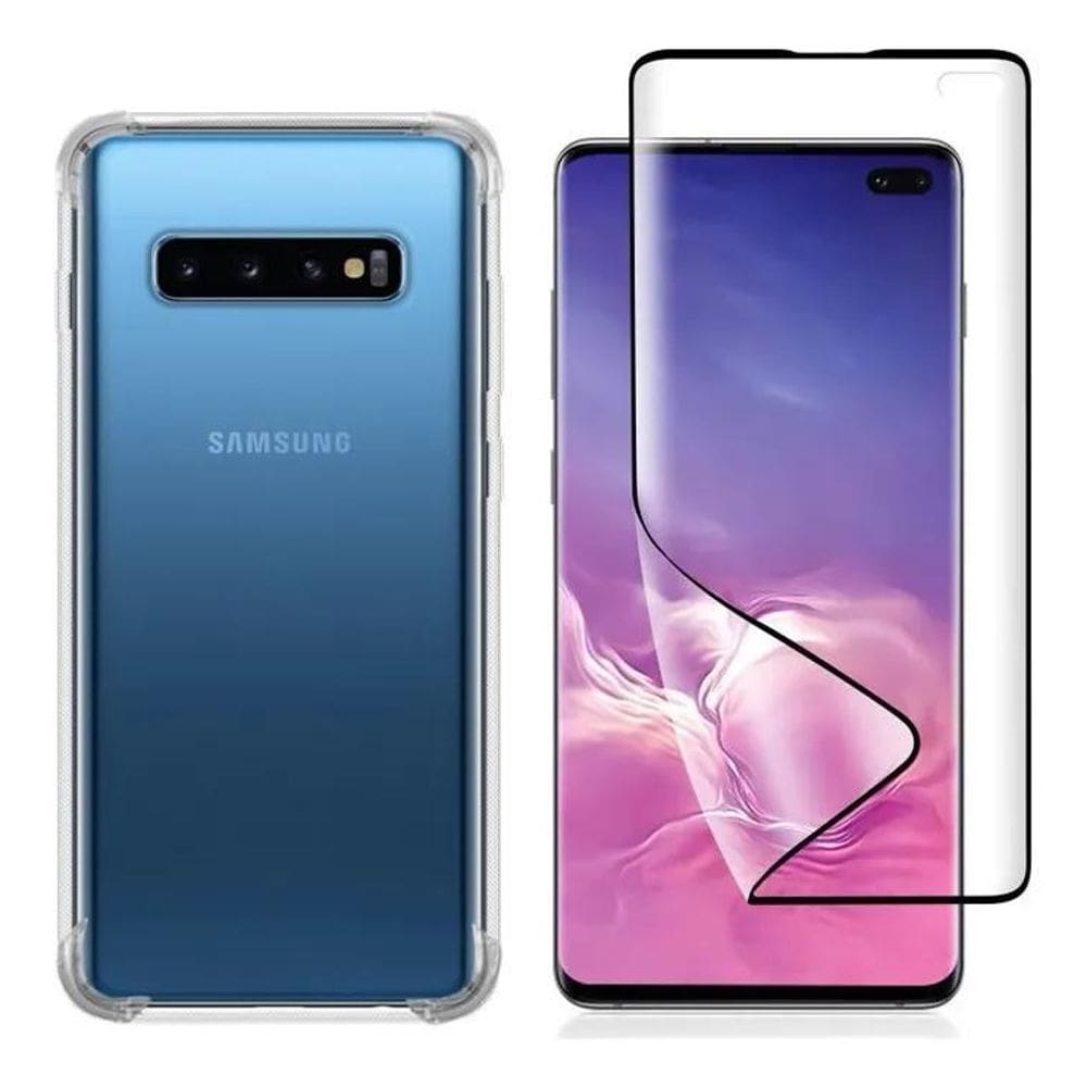 2X Capinha Capa Anti Queda Para Galaxy S10 Plus + Pelicula