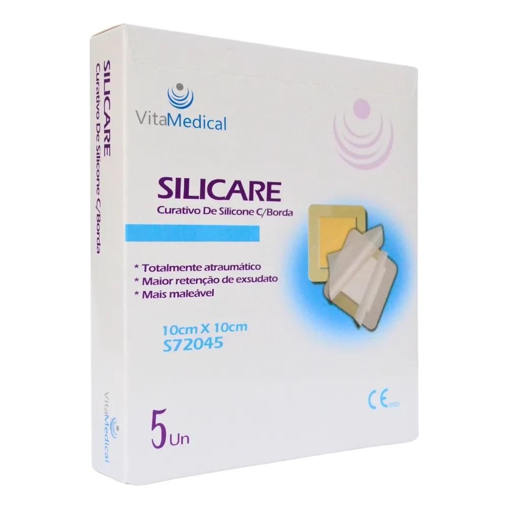 2X Curativo De Silicone Com Espuma E Borda - Silicare 10X10C