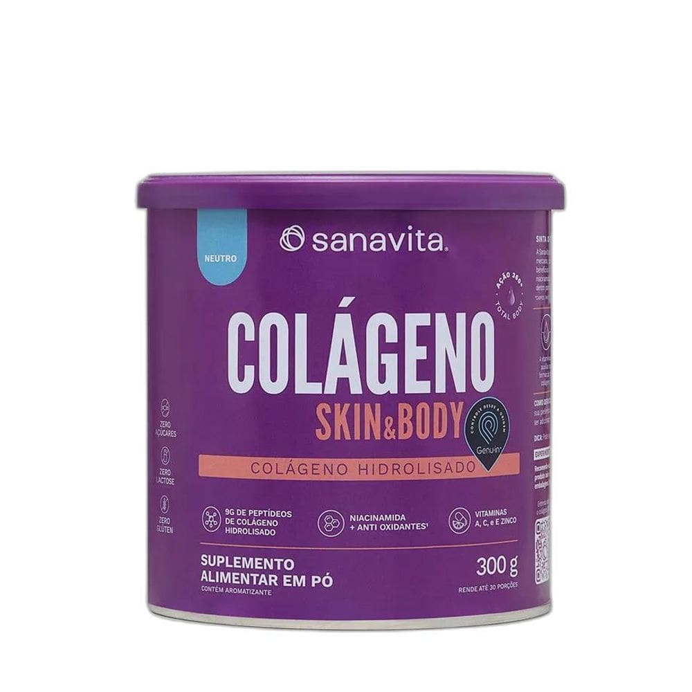 2X Suplemento Em Pó Sanavita Colágeno Hidrolisado Sabor Neut