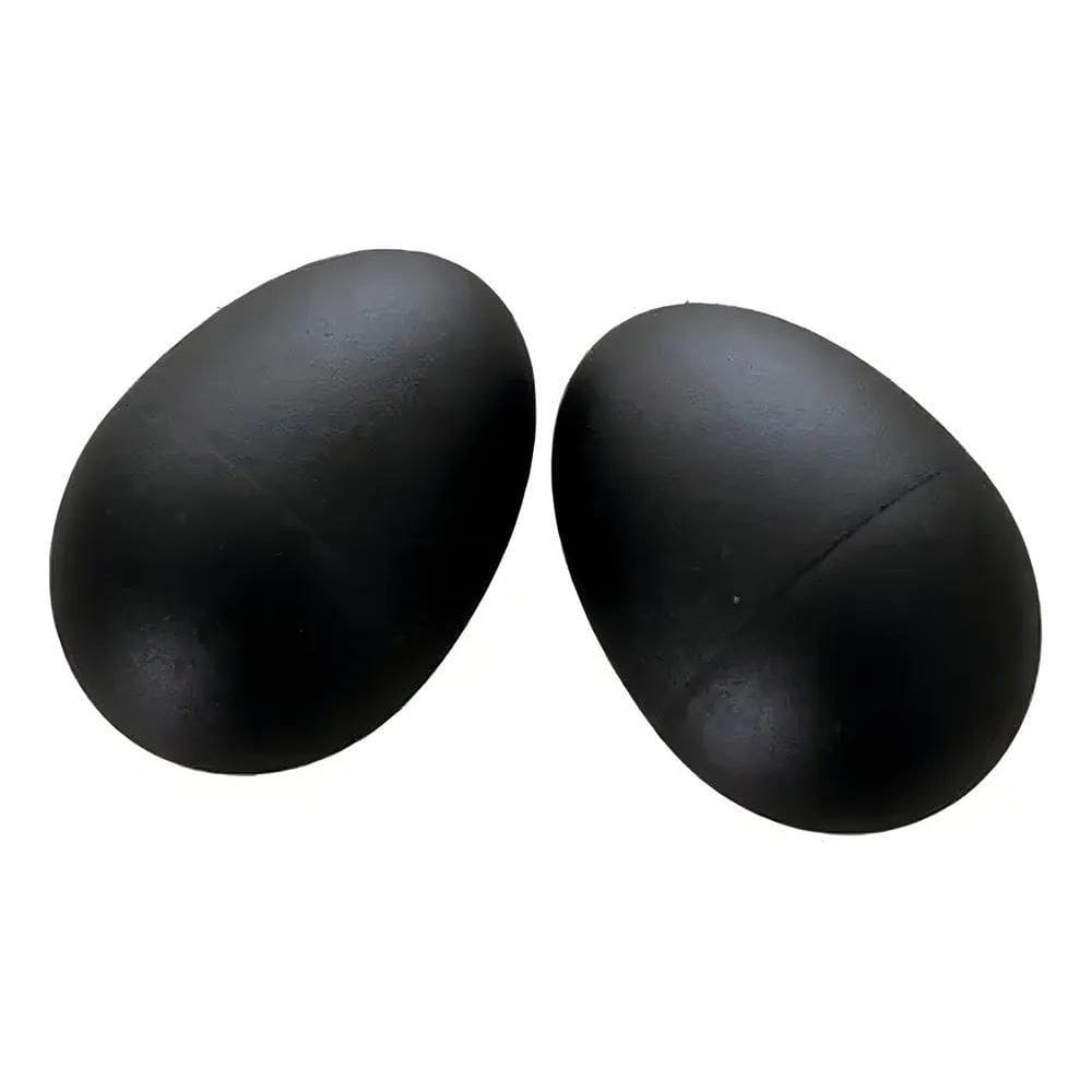 2X Par De Ganzá Chocalho Ovinho Percussão Musical Preto Sp