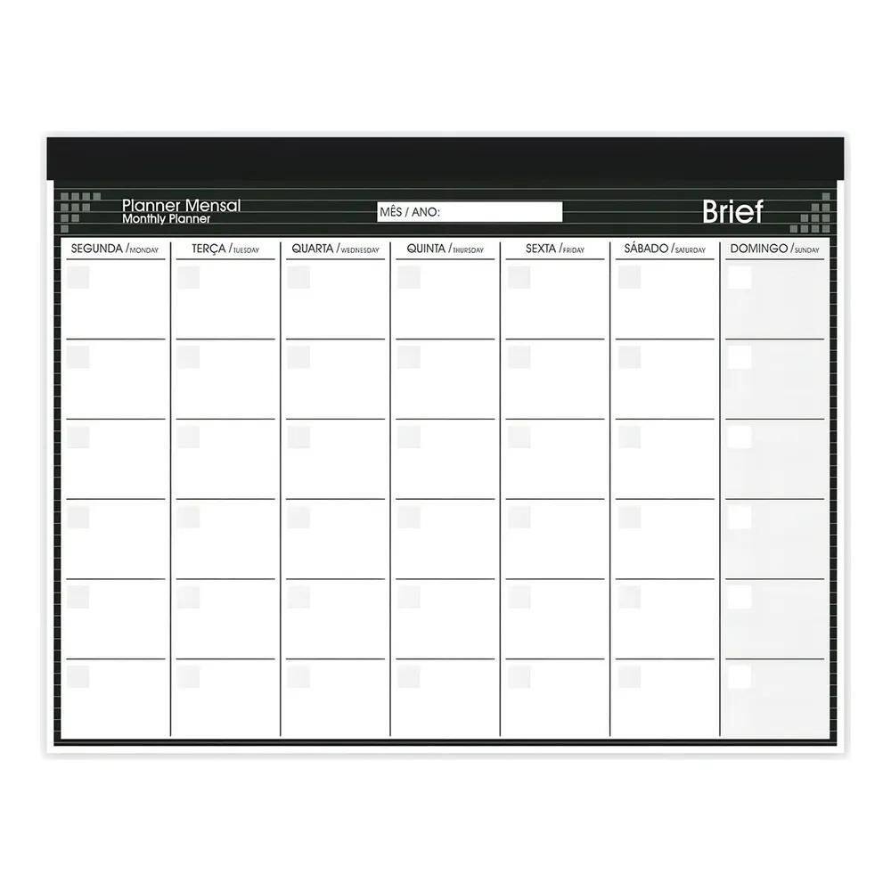 2X Planner Mensal 2025 De Mesa Preto Organização 24 Folhas M