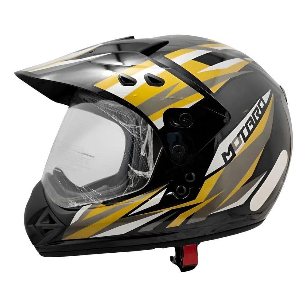 Capacete Moto Ebf Motard Street Preto Mot Azul/Vermelho 56