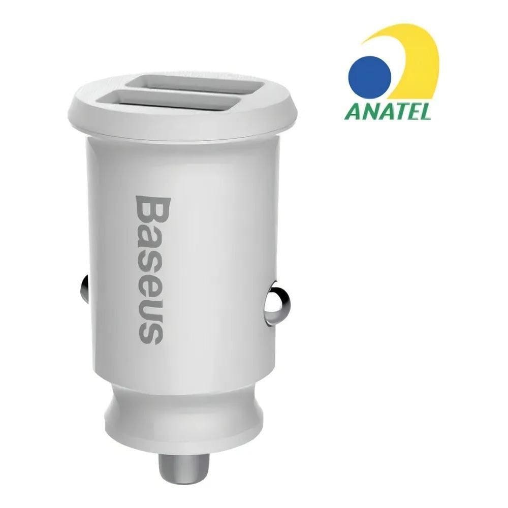 2X Carregador Veicular Baseus Grain 2 Entradas Usb 5V 3.1A C