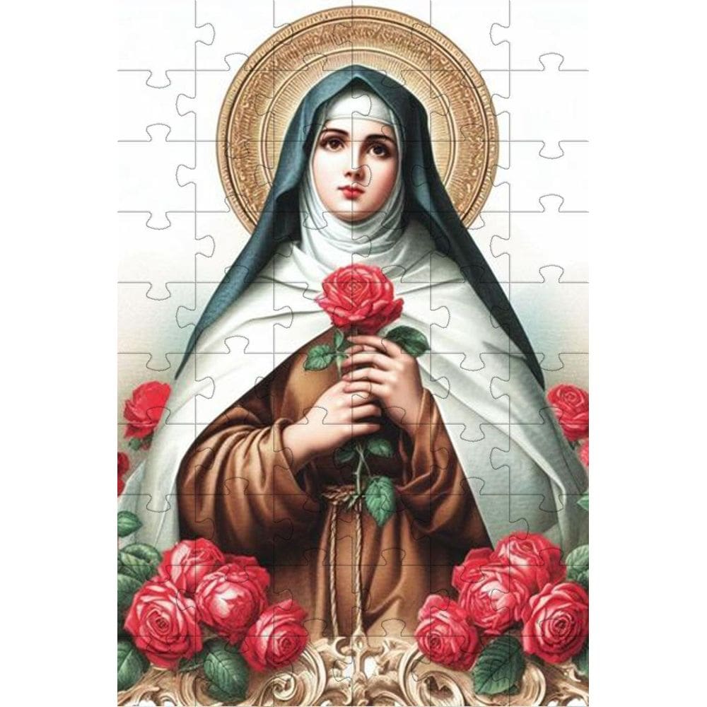 Quebra-Cabeça Sagrado Santa Terezinha Das Rosas Em 60 Peças