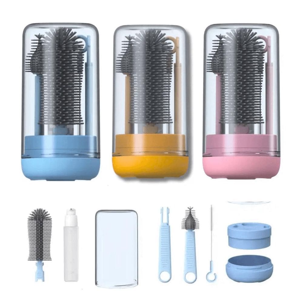 Kit Limpeza Escova Mamadeira Conjunto Chupeta Bebê Portátil