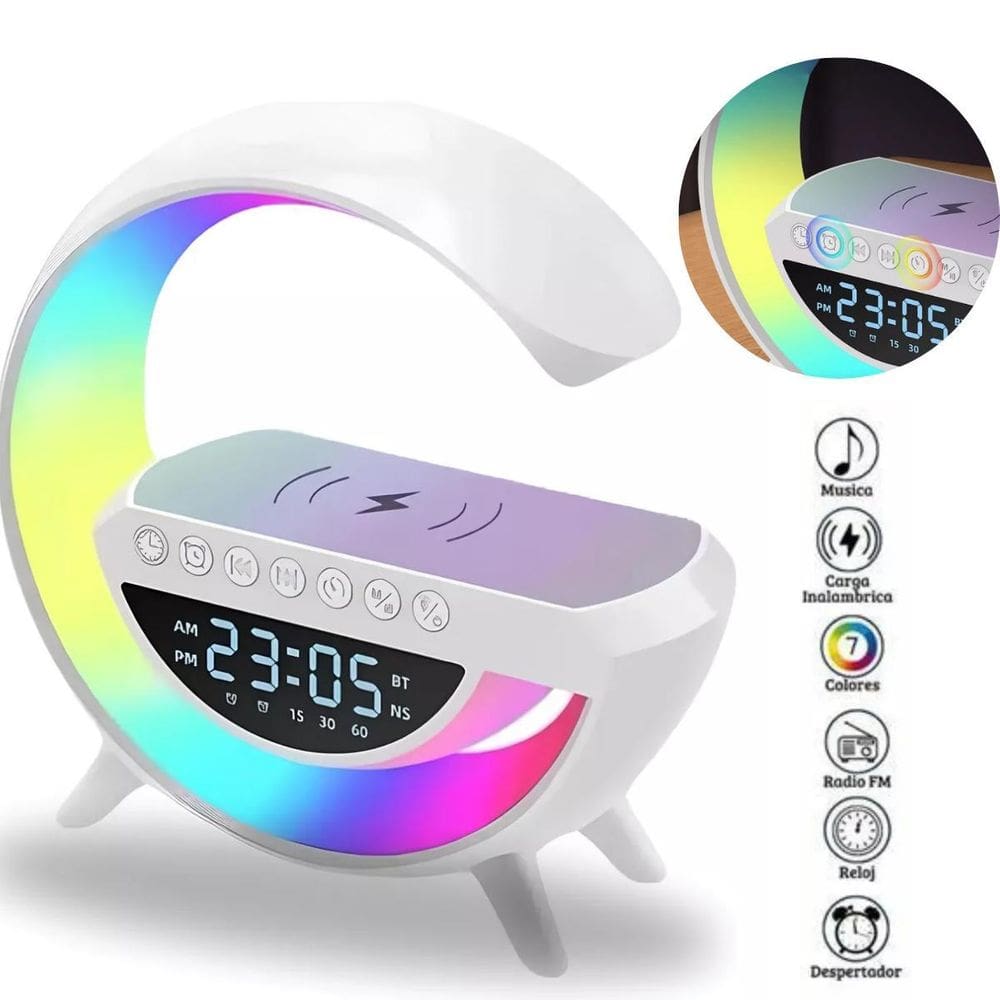 Luminária G Speaker Premium Som Iluminação Carregamento