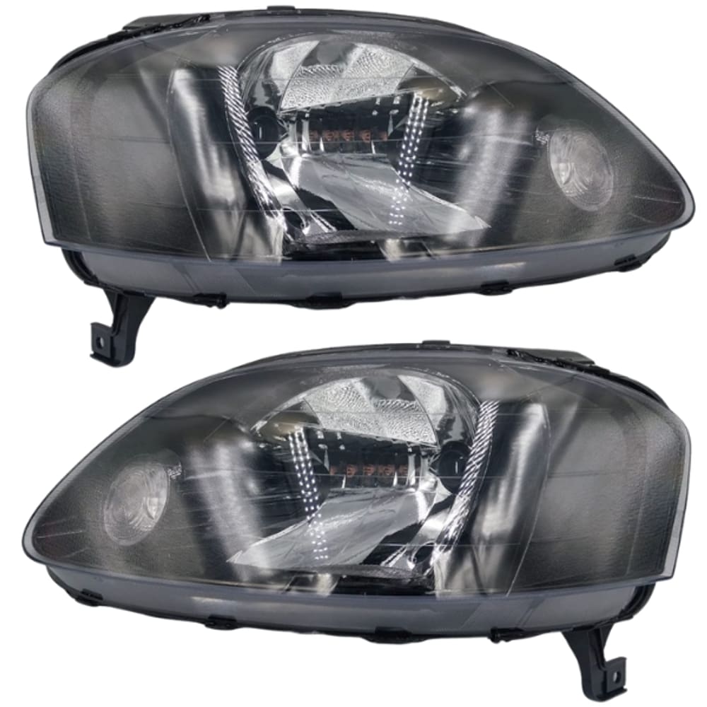 Par Farol Fox 03 04 05 06 07 Mascara Negra Foco Simples