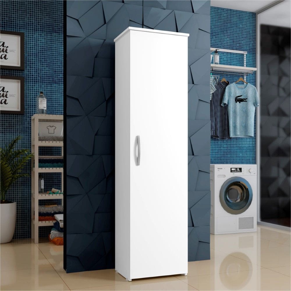 Armario Multiuso Jasmim Branco 1 Porta Kaiki Moveis