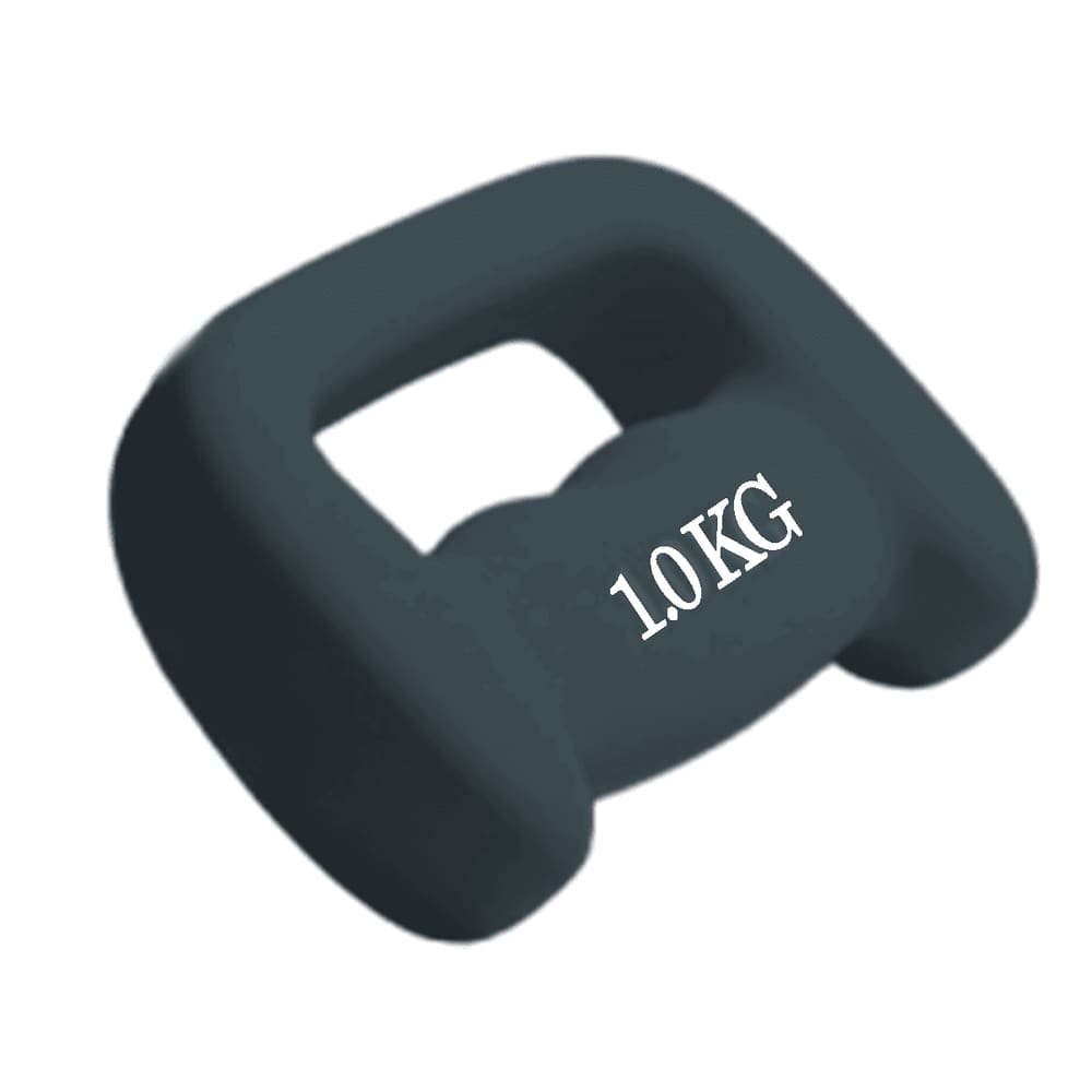 Halter Boxing Dumbell 1kg Peso De Mao Revestido Musculacao Academia Fisoterapia Pilates Treino Fitness Exercicio Preto