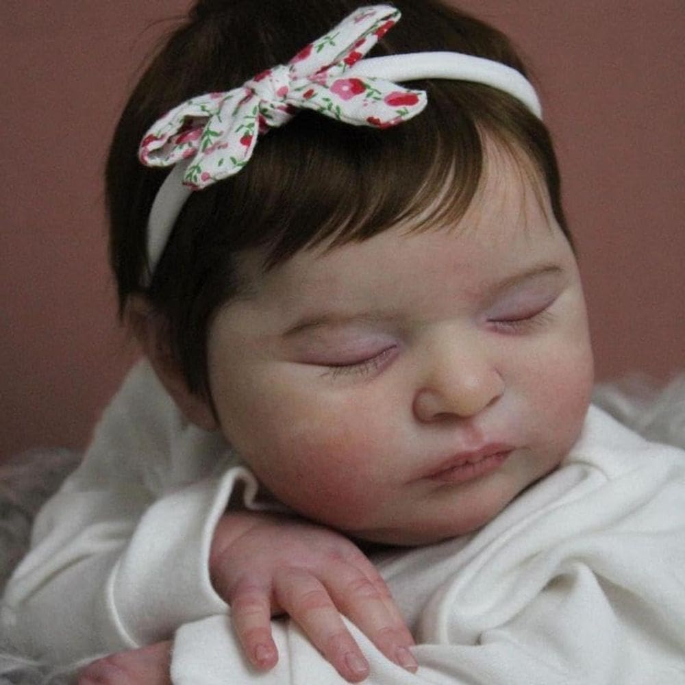Muñeca Reborn Bebé Artística GUESSBELLY Niña Dormida de Vinilo Suave de 50 cm