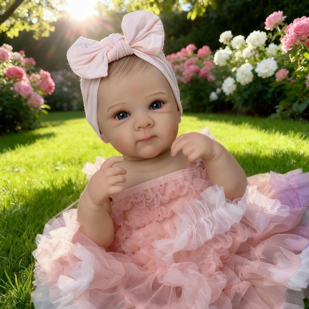 Muñeca Reborn GUESSBELLY de Cuerpo Completo de Vinilo 48 cm Niña con Vestido