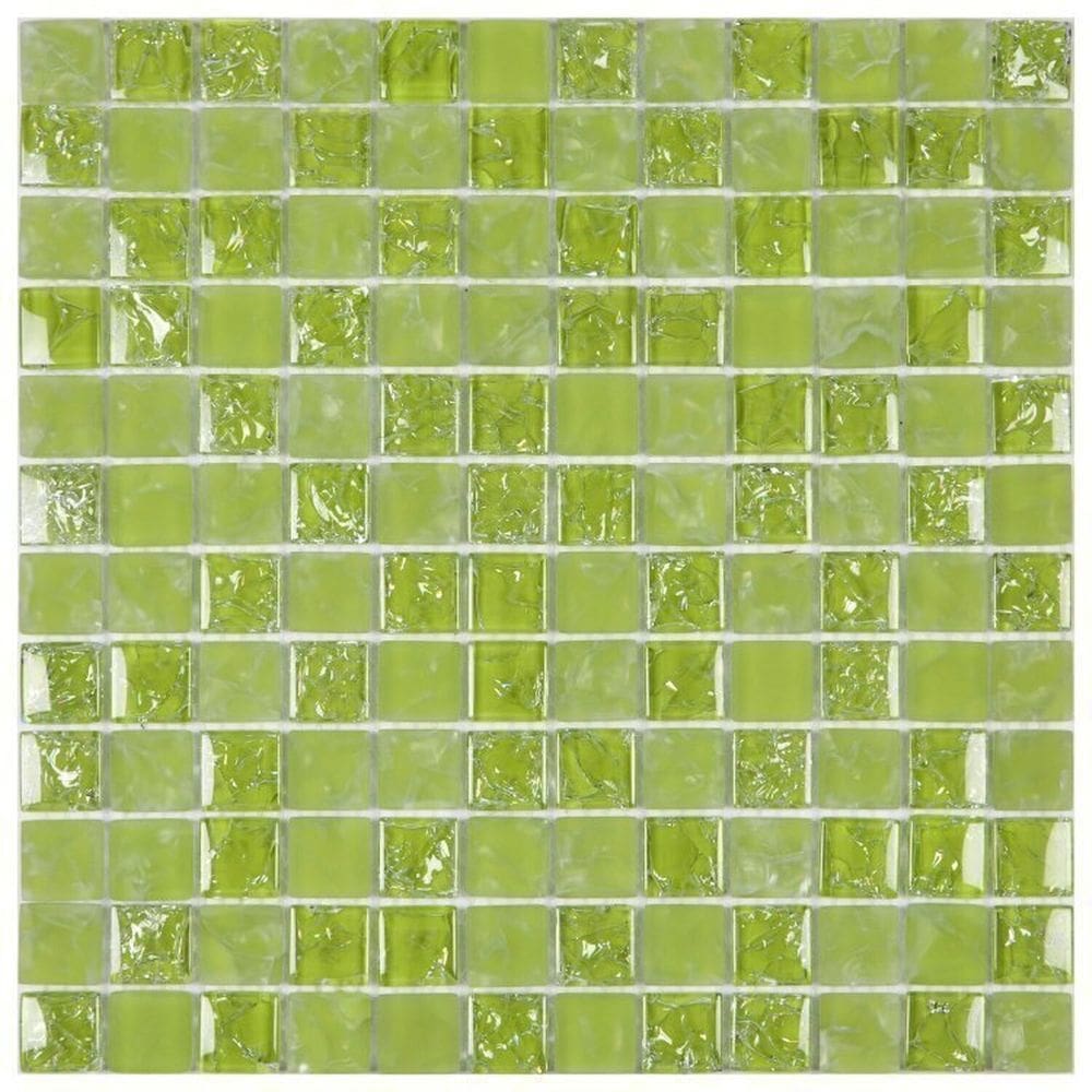 Kit 1m² Pastilha de Vidro Ice 30cm X 30cm Verde