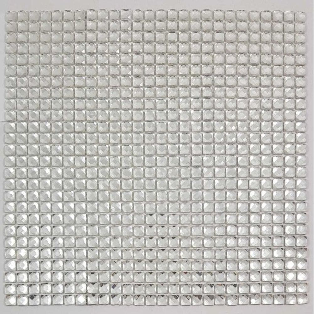 Kit 1m² Pastilha de Vidro Espelhada 30cm X 30cm Prata