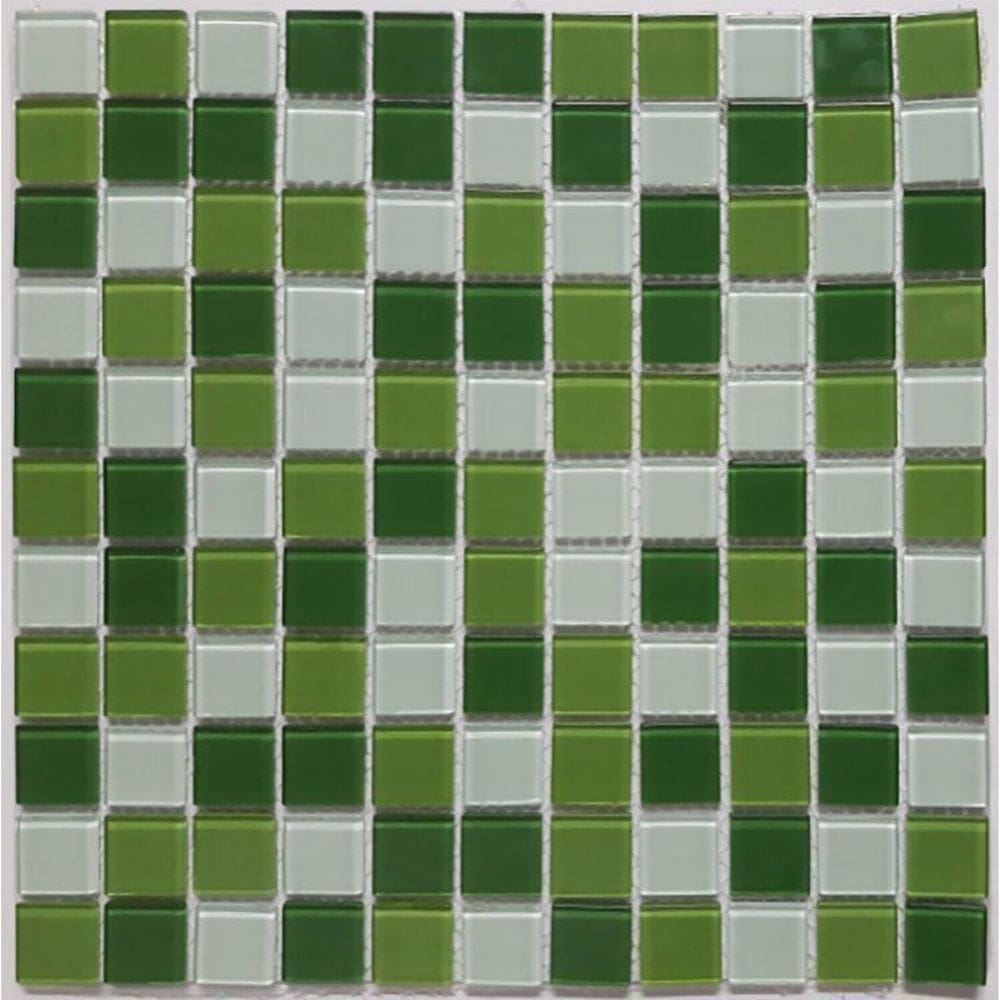 Kit 1m² Pastilha de Vidro Cristal 30cm X 30cm Verde