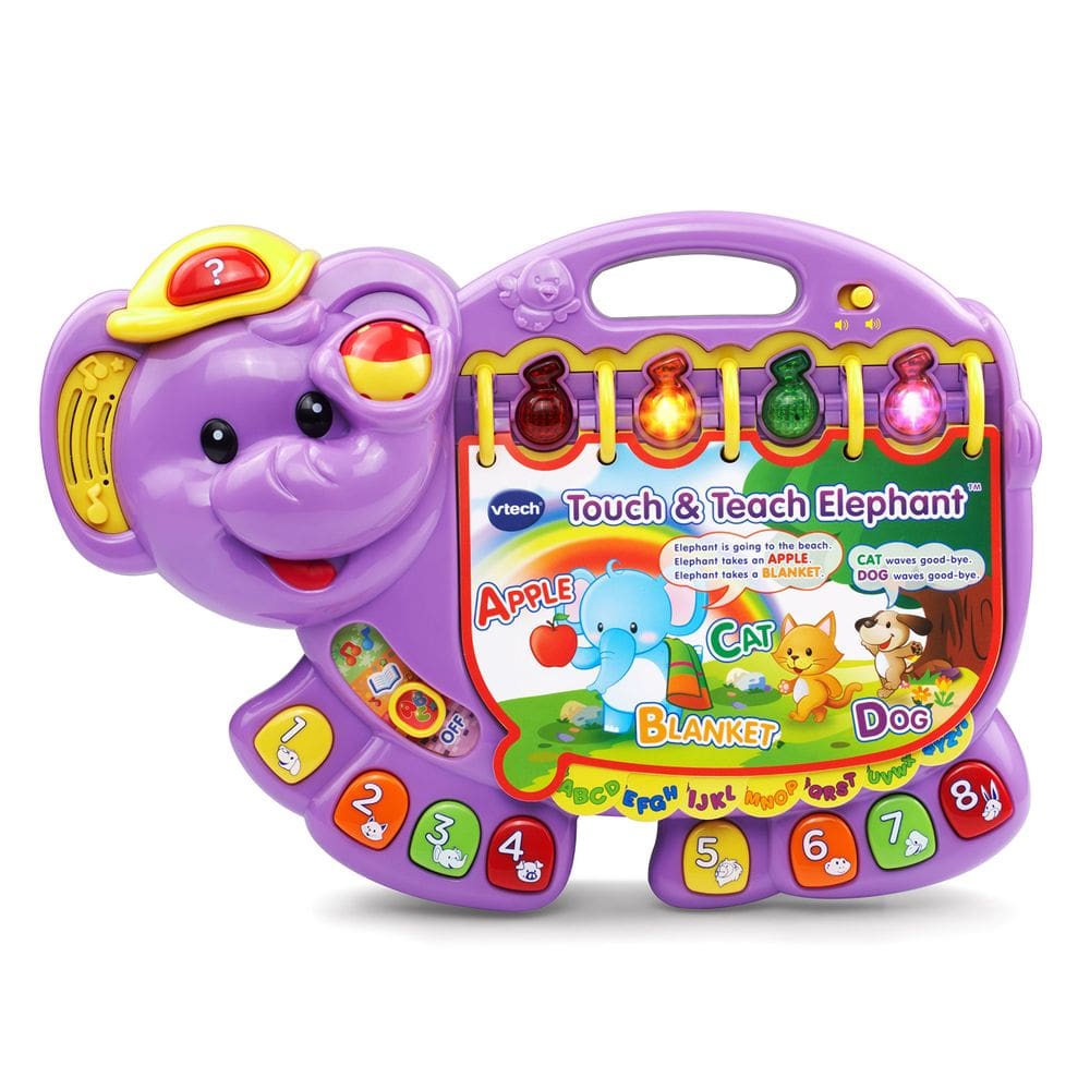 Toy VTech Touch and Teach Elephant Purple para crianças de 1 a 3 anos