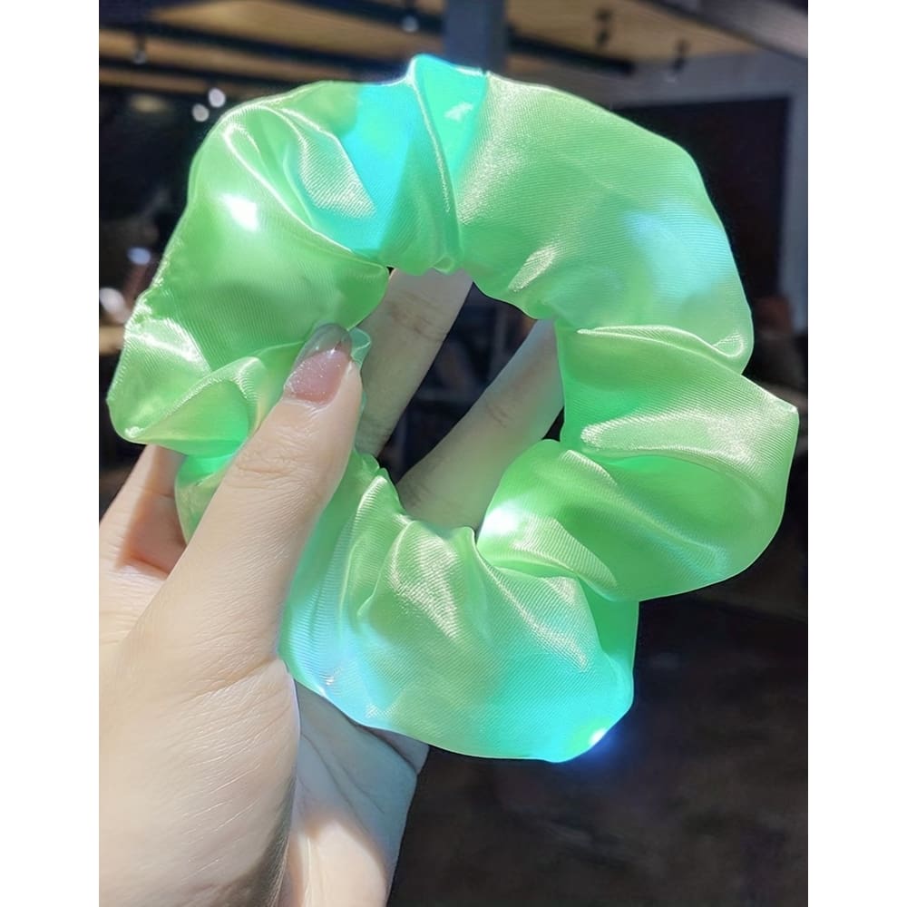 Laço Xuxinha de Cabelo Frufru LED Scrunchie Brilho Festa