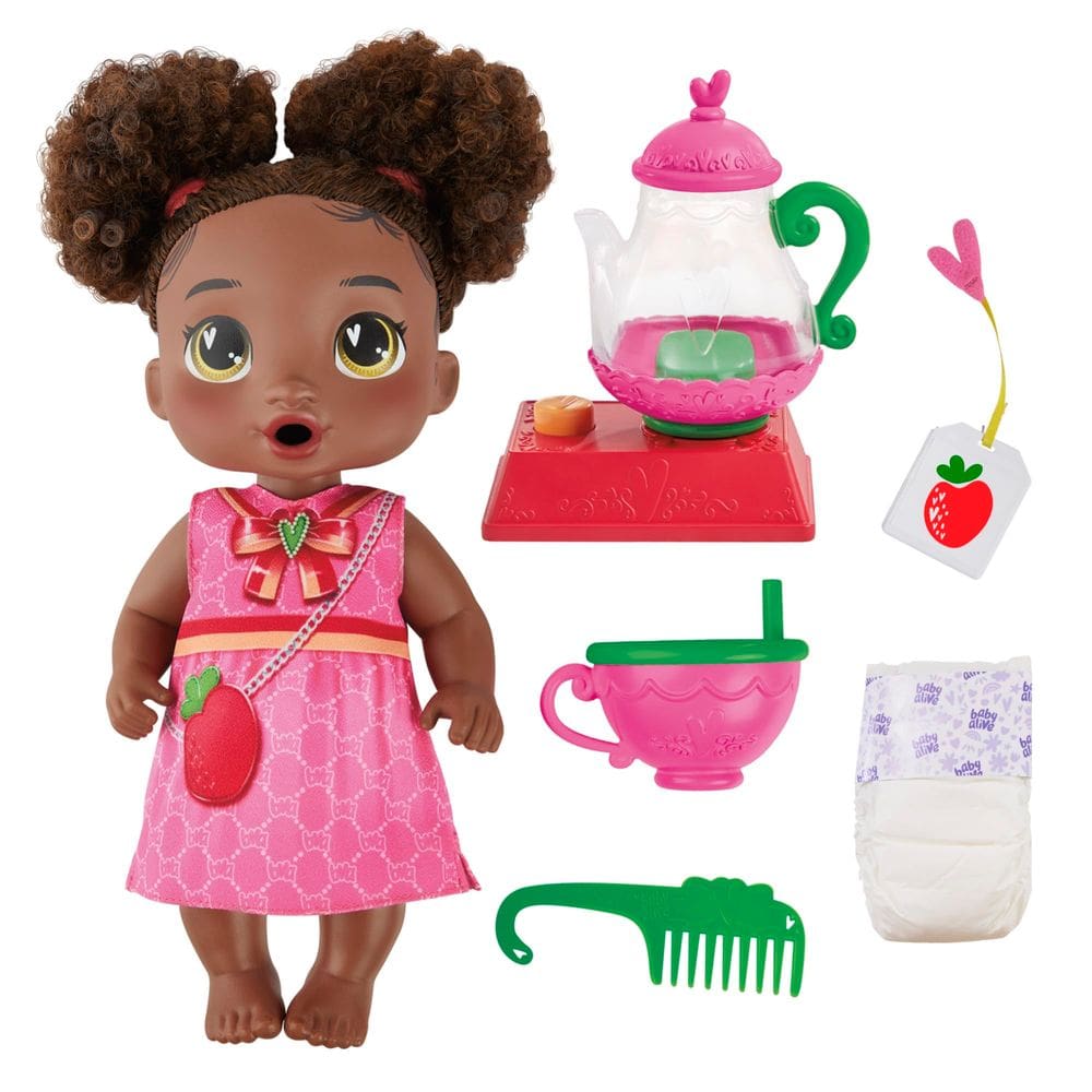 Doll Baby Alive Bubbly Tea Party Berry Boo com bule de 28 cm