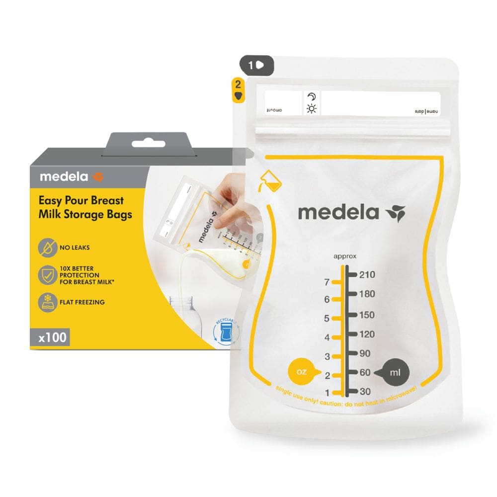 Sacos de armazenamento de leite materno Medela Easy Pour 210 ml (100 unidades)