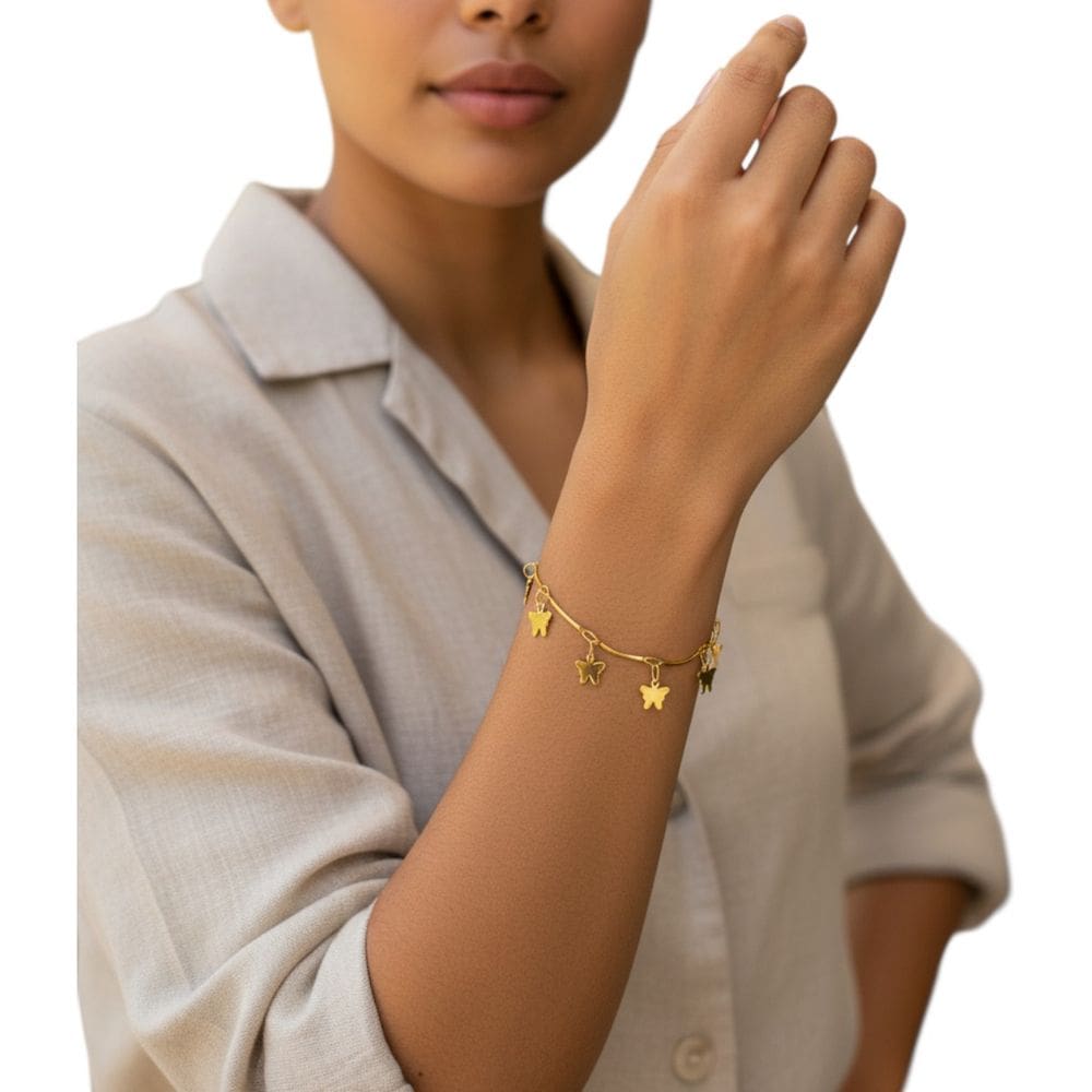 Pulseira Feminina Borboletas Semi Jóia Juliana Prado 39653