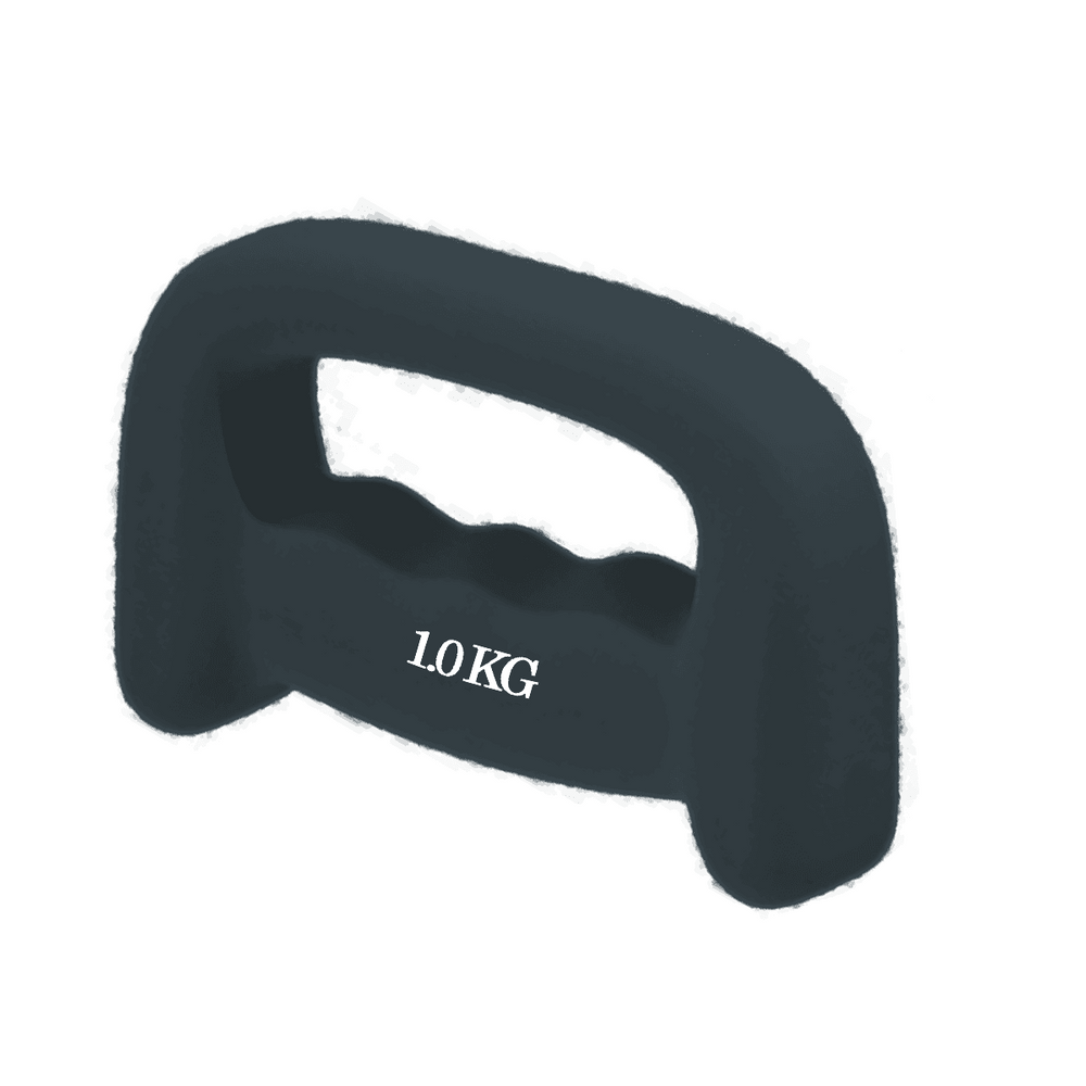 Peso De Mao Halter Boxing Dumbell 1kg Revestido Musculacao Treino Fitness Exercicio Fisico Academia Fisoterapia Preto