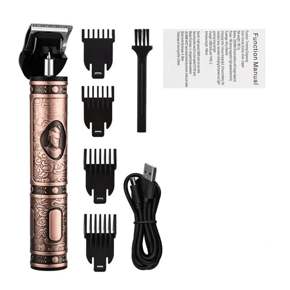 Máquina de cortar cabelo elétrica, cortador de barba masculino recarregável USB