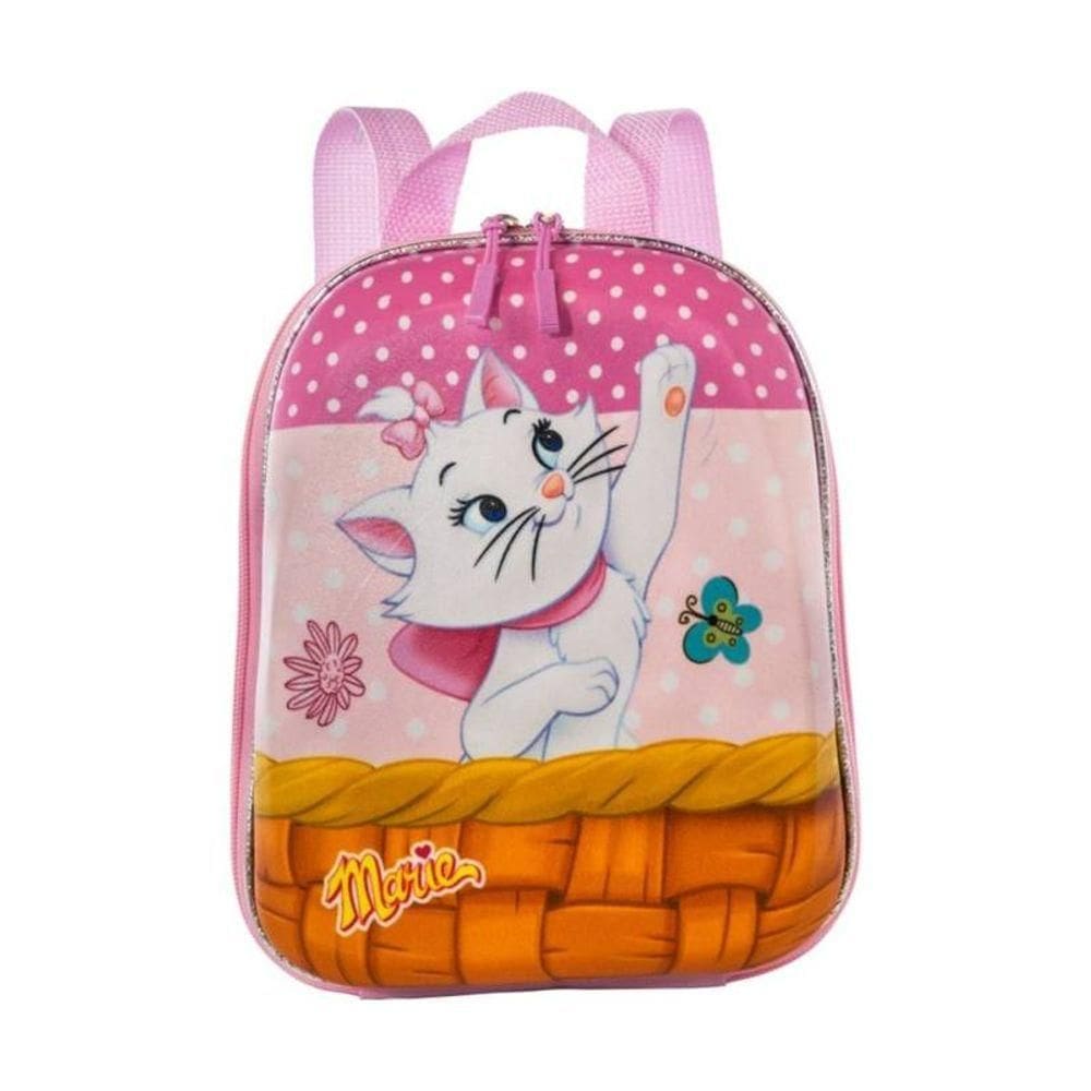 Mochila Escolar Infantil De Costas Gatinha Marie Rosa