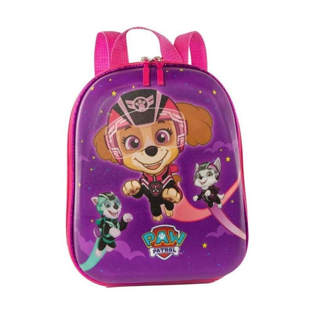 Mochila Escolar Infantil De Costas Patrulha Canina Roxa