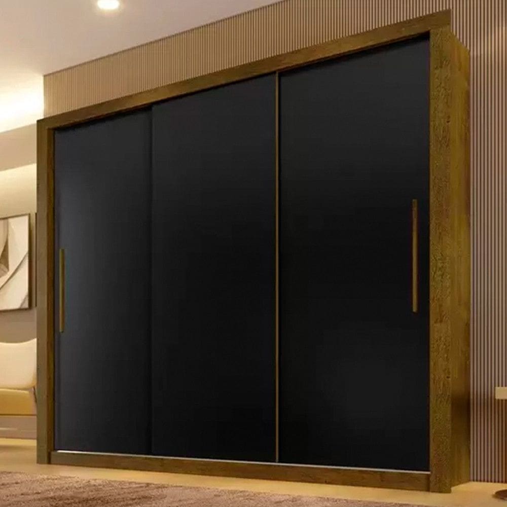 Roupeiro Panama 3 Portas Cedro/Grafite Salleto Moveis