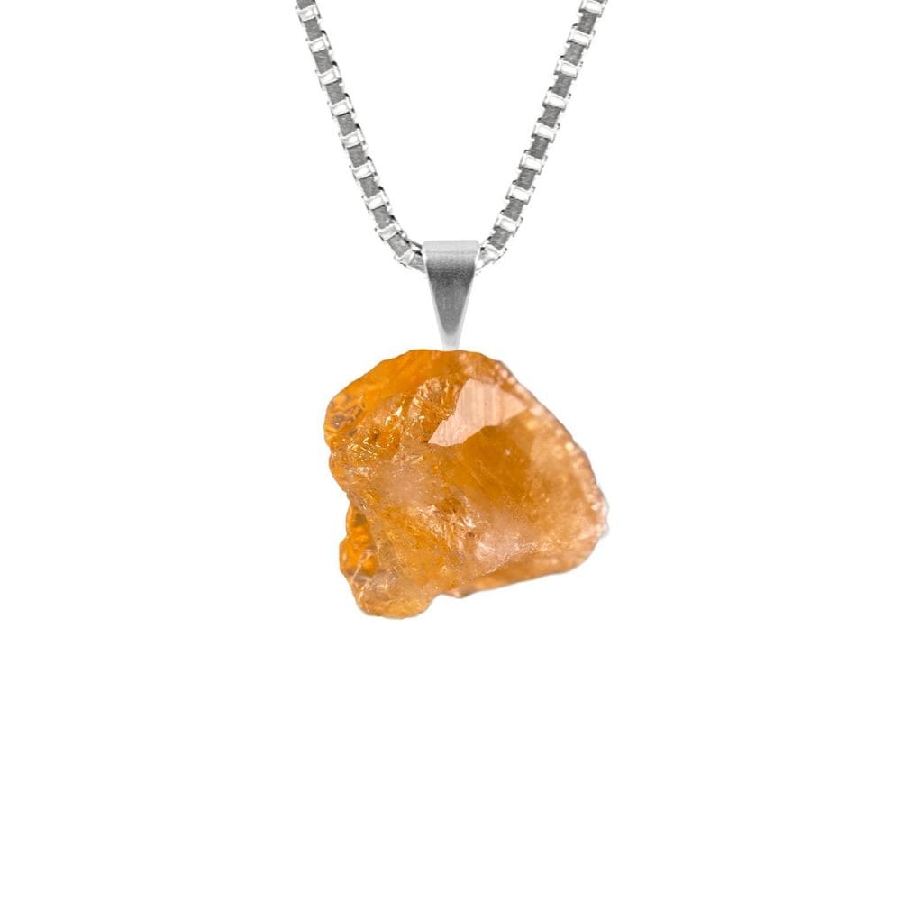 Colar 60Cm Prata 925 Citrino Bruto Verdadeiro Ponte Vecchio