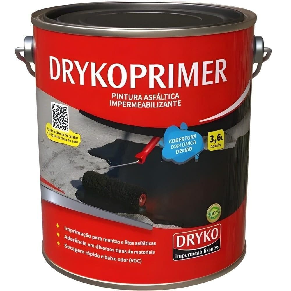 Manta Líquida Asfáltica Impermeabilizante Drykoprimer ECO 3,6 Litros DRYKO