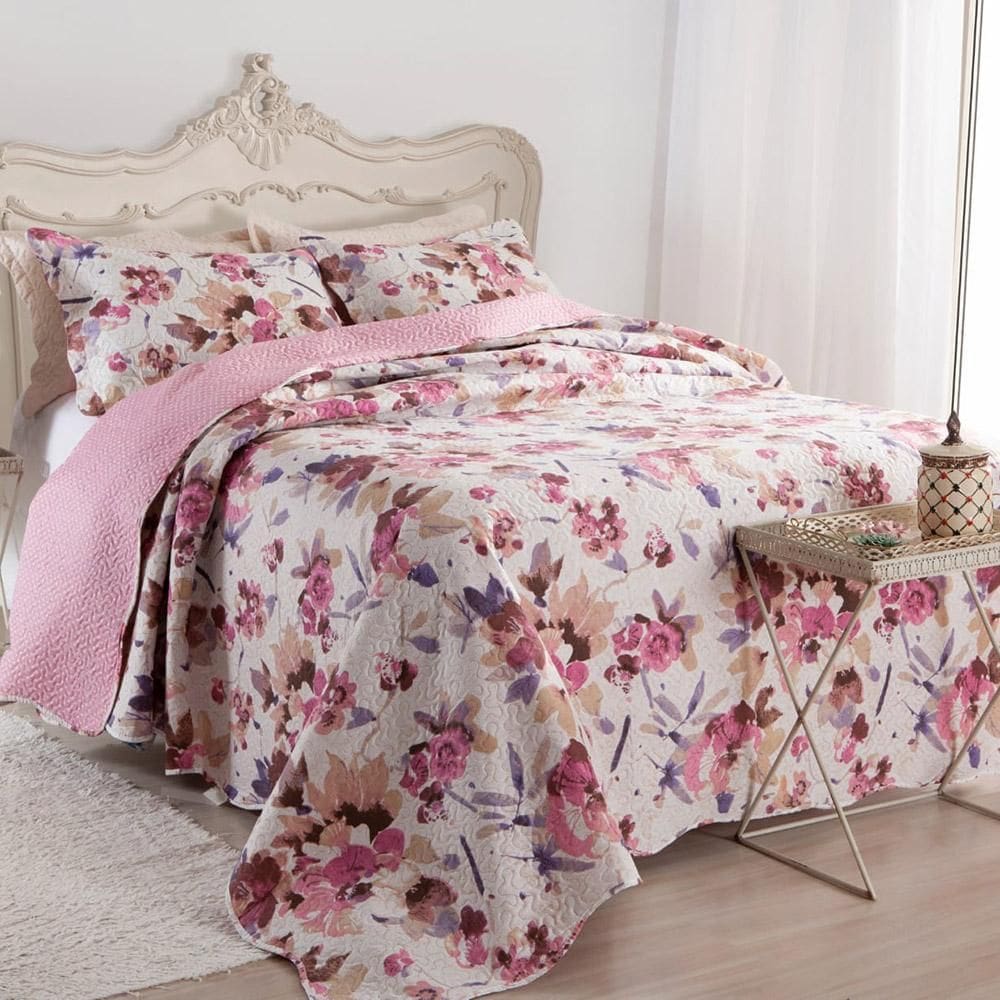 Kit Cobre Leito Colcha Queen Boutex Dupla Face - Italia